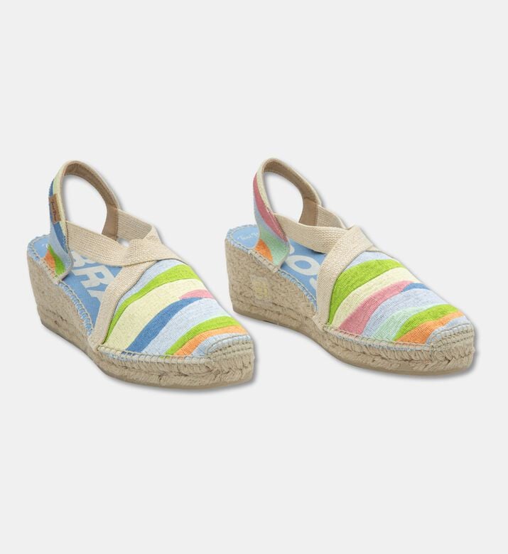 Elasticated Slingback Wedge Sandals