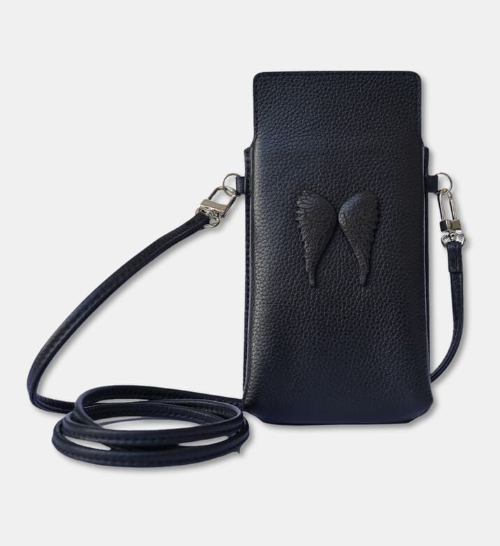 Leather Embossed-wing Phone Bag